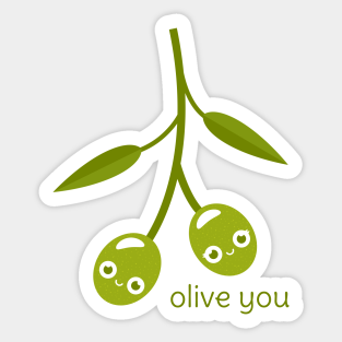 Olive Sticker - Olive You by Slugbunny